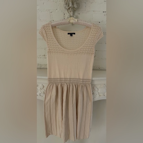 American Eagle Outfitters Dresses & Skirts - American Eagle Sweater Dress with Gold Glitter Detailing 
Size: Extra Small
NWOT